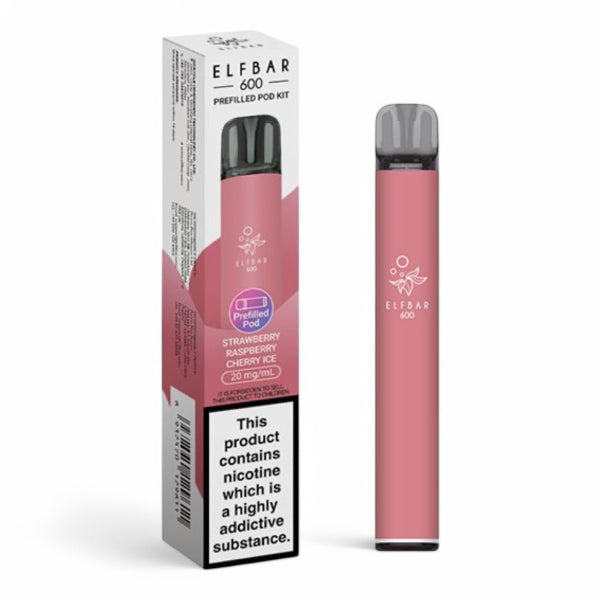 Elf Bar 600 Prefilled Vape Kit | Strawberry Raspberry Cherry Ice | Best4vapes