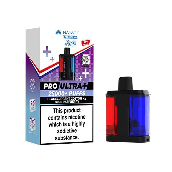 Hayati Pro Ultra Plus 25000 Pods | Blackcurrant Cotton K / Blue Raspberry | Best4vapes
