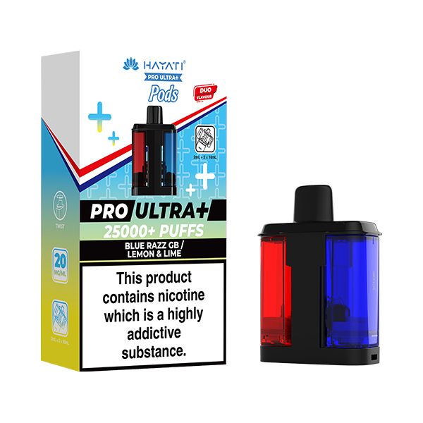 Hayati Pro Ultra Plus 25000 Pods | Blue Razz GB / Lemon & Lime | Best4vapes