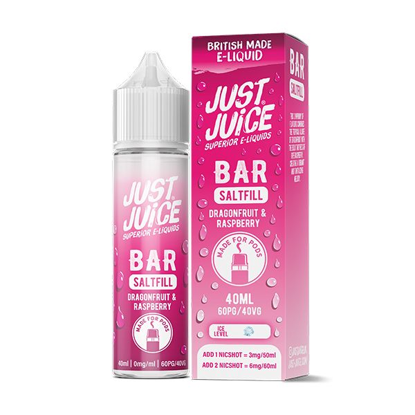 Dragonfruit & Raspberry 40ml Bar Short Fill E-liquid by Just Juice | Best4vapes