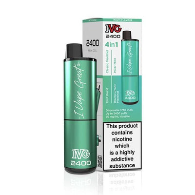 IVG 2400 4 in 1 Disposable Vape Pod Kit | Menthol Edition | Best4vapes