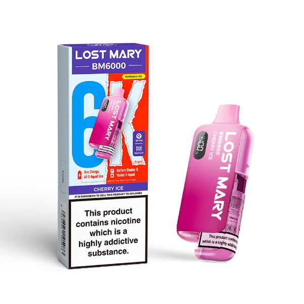 Lost Mary BM6000 Disposable Vape Kit | Cherry Ice | Best4vapes