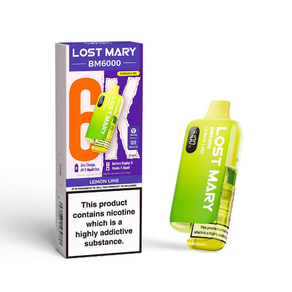 Lost Mary BM6000 Disposable Vape Kit | Lemon Lime | Best4vapes