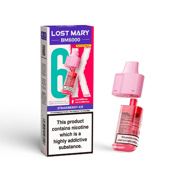Lost Mary BM6000 Refill Pod Pack | Strawberry Ice | Best4vapes