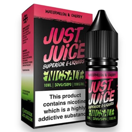 Watermelon & Cherry 10ml Nic Salt E-liquid by Just Juice | Best4vapes