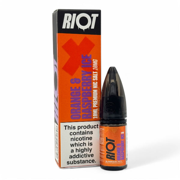 Orange & Raspberry Ice 10ml Nic Salt E-liquid by Riot X | Best4vapes