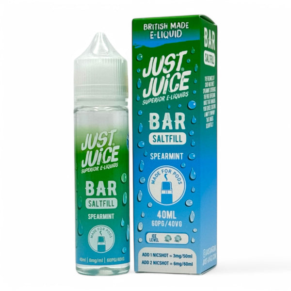 Spearmint 40ml Bar Saltfill Short Fill E-liquid by Just Juice | Best4vapes