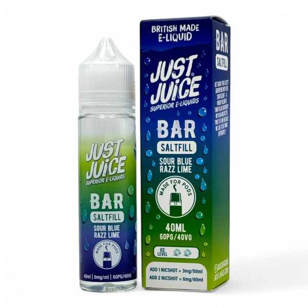 Sour Blue Razz Lime 40ml Bar Saltfill Short Fill E-liquid by Just Juice | Best4vapes