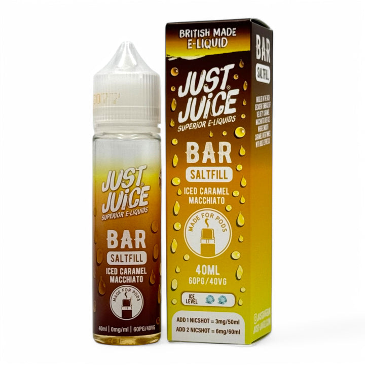 Iced Caramel Macchiato 40ml Bar Saltfill Short Fill E-liquid by Just Juice