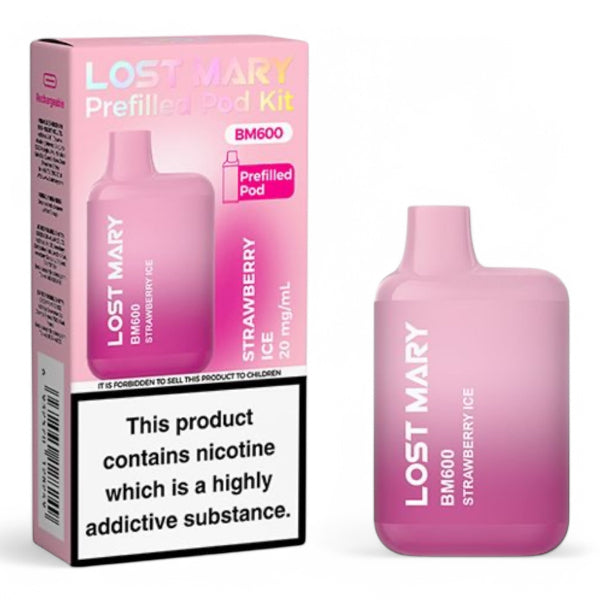 Lost Mary BM600 Prefilled Pod Kit | Strawberry Ice | Best4vapes