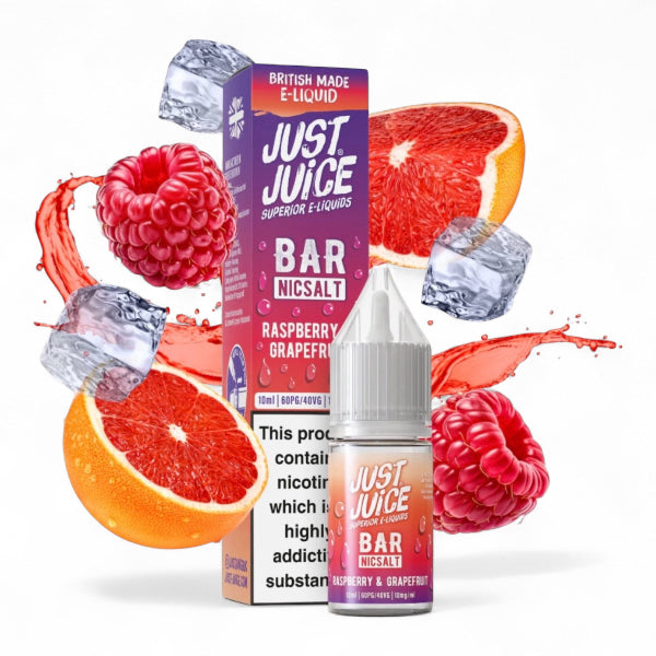 Raspberry Grapefruit 10ml Bar Nic Salt E-liquid by Just Juice | Best4vapes
