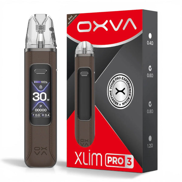 OXVA Xlim Pro 3 Vape Kit | Brown Leather | Best4vapes