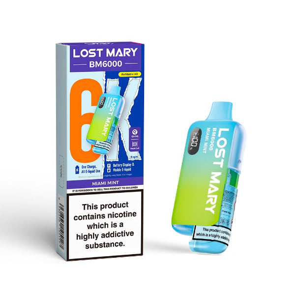 Lost Mary BM6000 Disposable Vape Kit | Miami Mint | Best4vapes
