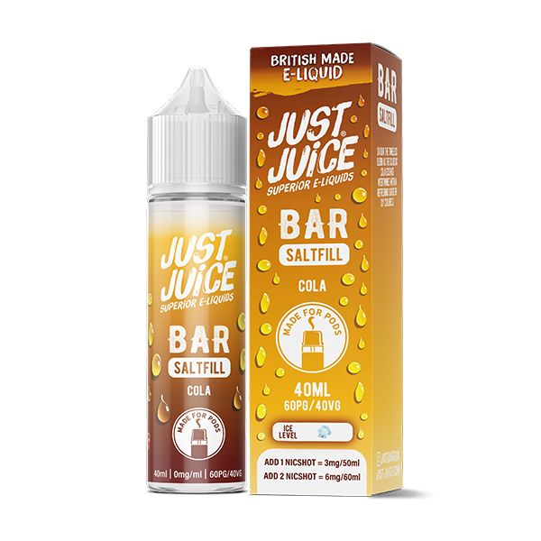 Cola 40ml Bar Saltfill Short Fill E-liquid by Just Juice | Best4vapes