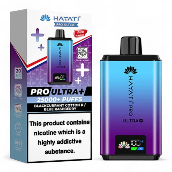 Hayati Pro Ultra Plus 25000 Vape Kit | Blackcurrant Cotton K / Blue Raspberry | Best4vapes