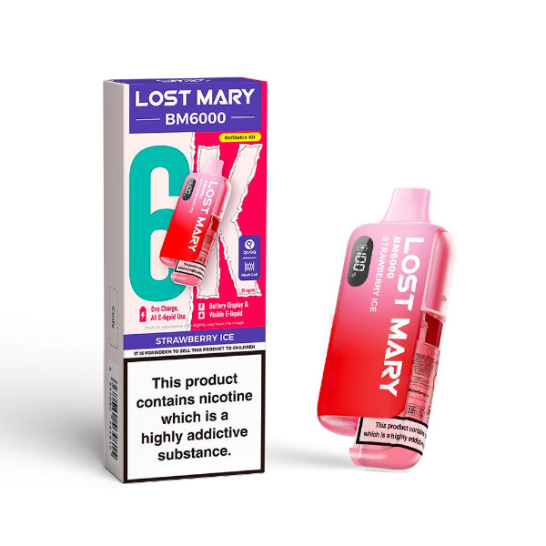 Lost Mary BM6000 Disposable Vape Kit | Strawberry Ice | Best4vapes