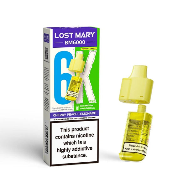 Lost Mary BM6000 Refill Pod Pack | Cherry Peach Lemonade | Best4vapes