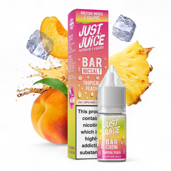 Tropical Peach 10ml Bar Nic Salt E-liquid by Just Juice | Best4vapes
