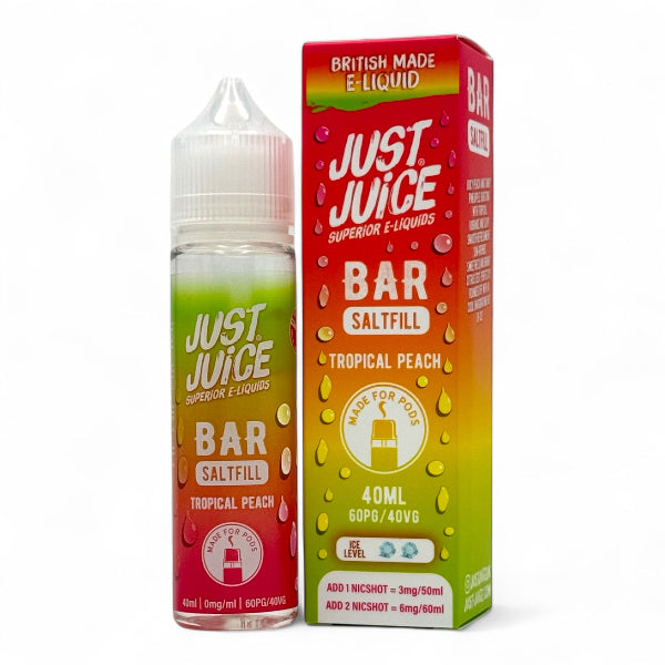 Tropical Peach 40ml Bar Saltfill Short Fill E-liquid by Just Juice | Best4vapes
