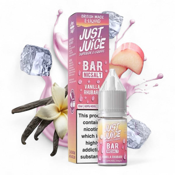 Vanilla Rhubarb 10ml Bar Nic Salt E-liquid by Just Juice | Best4vapes