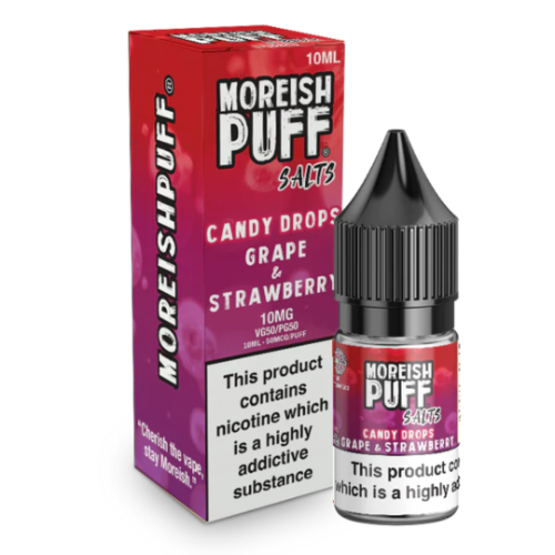 SALE Grape & Strawberry Candy Drops 10ml Nic Salt by Moreish Puff