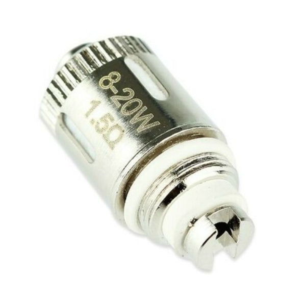 Close-up of a single Eleaf GS Air replacement coil showing engraved 1.5 ohm resistance and 8 to 20 watt power range specifications - Best4vapes